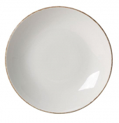 STEELITE ALUMINA VITRIFIED BROWN DAPPLE COUPE PLATE 11.8inch