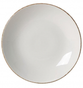 STEELITE ALUMINA VITRIFIED BROWN DAPPLE COUPE PLATE 10inch