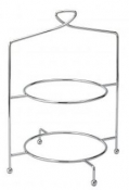 UTOPIA CHROME PLATED SAVOY 2-TIER CAKE PLATE STAND 13inch