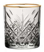 UTOPIA TIMELESS VINTAGE DOUBLE OLD FASHIONED GOLD RIM TUMBLER GLASS 12.5OZ/360ML