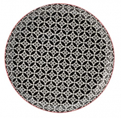 UTOPIA CADIZ VITRIFIED PORCELAIN RED/BLACK PLATE 10.6inch