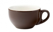UTOPIA SUPER VITRIFIED PORCELAIN BARISTA BROWN LATTE CUP 10OZ