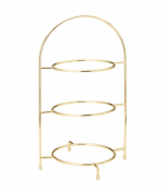 UTOPIA GOLD 3 TIER CAKE PLATE  STAND 17inch (43CM)