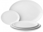 UTOPIA WHITE SUPER VITRIFIED PORCELAIN TITAN OVAL PLATE 14inch
