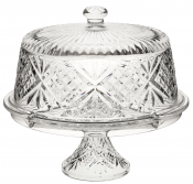 UTOPIA GLASS VINTAGE CAKE DOME & STAND 12inch