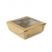 MEDIUM WINDOW BOX PLA WINDOW 650ML KRAFT 120X120X45MM