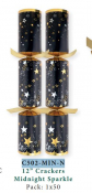12inch MIDNIGHT SILVER SPARKLE CRACKERS X50