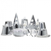 PREMIERE SILVER PARTY HATS X50 PREMSVRHAT