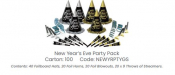 NEW YEARS EVE PARTY PACK 100PC HATS, HORNS, BLOWOUT, STREAMER