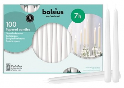 10Inch WHITE CANDLE 25 X 2.2CM 7H