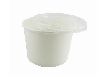 12OZ WHITE SOUP SQUAT CONTAINER & PLASTIC LID