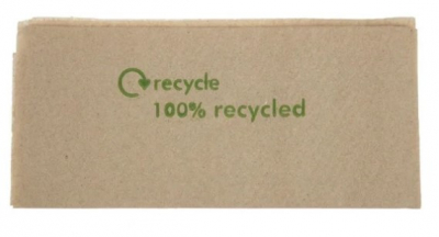 32CM 1PLY NOVAFOLD NAPKIN RECYCLED LOGO FITS KRAFT-DISP