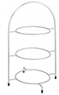 UTOPIA CHROME PLATED 3-TIER CAKE PLATE STAND 16.5Inch