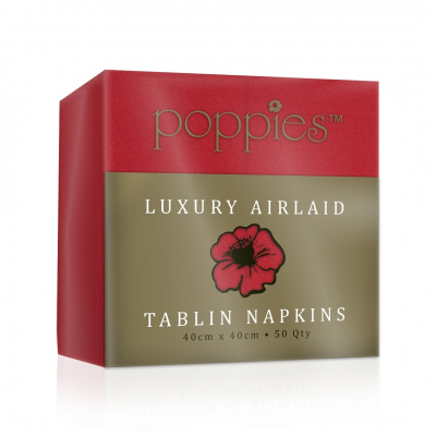 TABLIN NAPKIN 40CM RED 8 FOLD X 500 4048RD