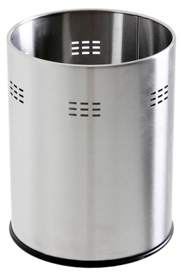 ASLOTEL STAINLESS STEEL BIN 12.5L BRUSHED CHROME W CUT OUT