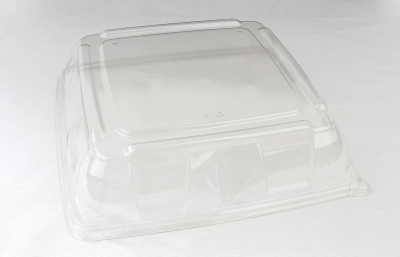 BAGASSE SQUARE PLATTER LID CLEAR PET 37X37X9