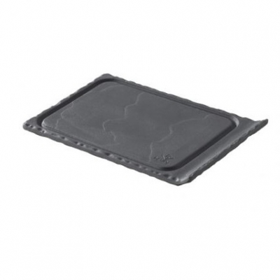 REVOL BASALT MATT BLACK SLATE EFFECT SMALL GROOVED TRAY 4.5X3.3Inch