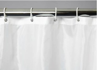 WHITE SHOWER CURTAIN 180x220CM METAL EYELET