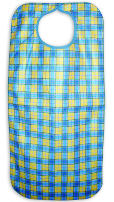 ADULT BIB WASHABLE FABRIC YELLOW CHECK 45 x 90cm LARGE