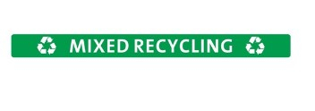 JANTEX MIXED RECYCLING SLIM BIN LID LABEL 360X30MM