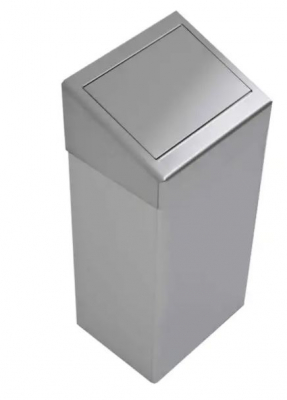 DOLPHIN 50LTR WASTE BIN SATIN STEEL FINISH