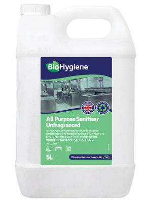 BIOH ALL PURPOSE SANITISER UNFRAGRANCED CONC 2X5LTR