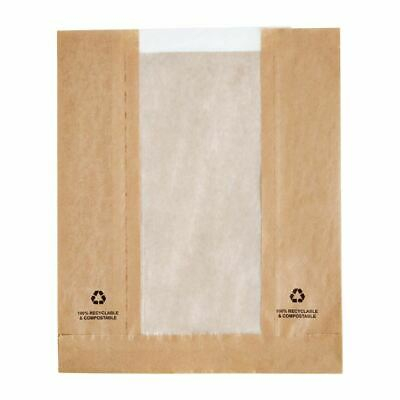 BROWN KRAFT/GLASSINE BAG COMPOSTABLE 22X26.7CM X1000