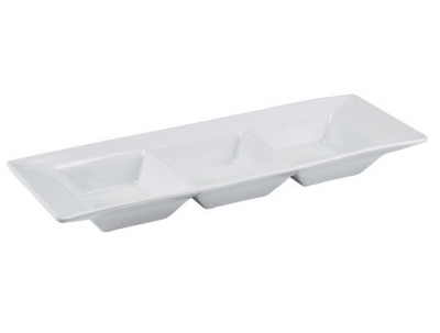 GENWARE PORCELAIN TRIPLE DISH 25.4 X 9CM/ 10 X 3.5Inch