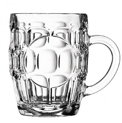 ARCOROC BRITANNIA TANKARD HALF PINT GLASS 10OZ/285ML LINED CE