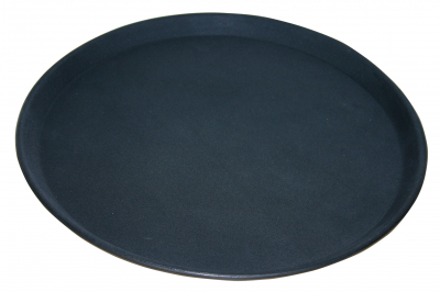 BLACK TRAY 28CM 11Inch ROUND NON-SLIP