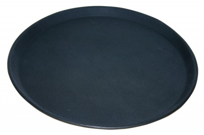BLACK TRAY 16Inch ROUND NON-SLIP 40.5CM