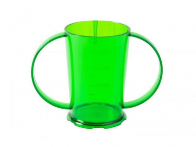 COPOLYSTER 2 HANDLED BEAKER 7OZ TRANS GREEN