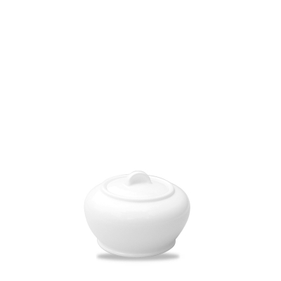 CHURCHILL ALCHEMY FINE CHINA WHITE COVERED SUGAR BOWL 7.7OZ