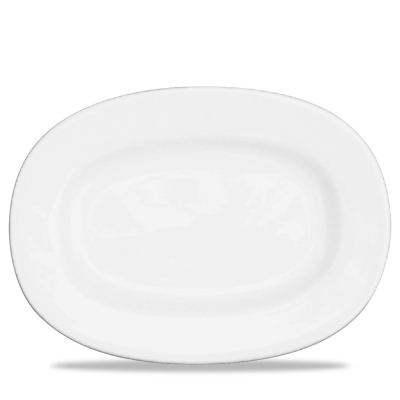 CHURCHILL ALCHEMY FINE CHINA WHITE OVAL RIMMED DISH 13Inch