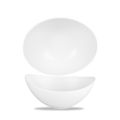 CHURCHILL ALCHEMY FINE CHINA WHITE MOONSTONE OVAL BOWL 20OZ