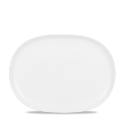 CHURCHILL ALCHEMY FINE CHINA WHITE MOONSTONE OVAL PLATE 11.3X8.5Inch