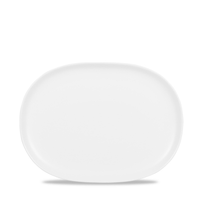 CHURCHILL ALCHEMY FINE CHINA WHITE MOONSTONE OVAL PLATE 8.9X6.6Inch