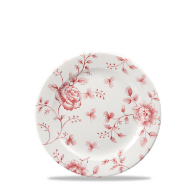CHURCHILL SUPER VITRIFIED VINTAGE PRINTS CRANBERRY ROSE CHINTZ PLATE 6.7Inch