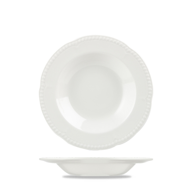 CHURCHILL SUPER VITRIFIED BUCKINGHAM WHITE RIMMED SOUP BOWL 9Inch