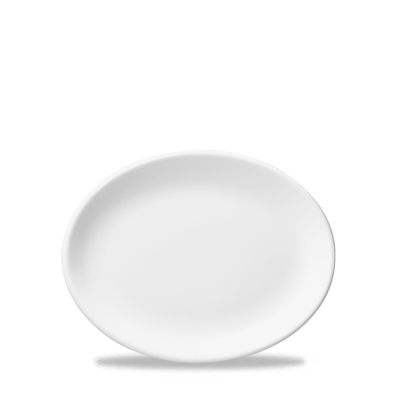CHURCHILL SUPER VITRIFIED WHITE OVAL PLATE 9Inch