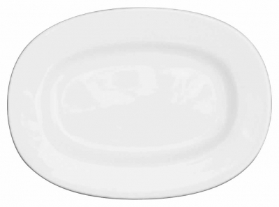 CHURCHILL ALCHEMY FINE CHINA WHITE OVAL RIMMED DISH 8Inch