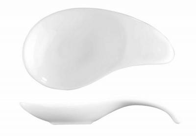 CHURCHILL ALCHEMY FINE CHINA WHITE MOONSTONE OBLONG BUFFET TRAY 22.8X7.9Inch