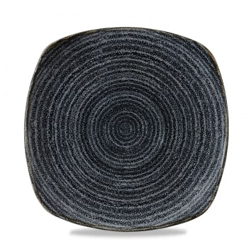 CHURCHILL SUPER VITRIFIED STUDIO PRINTS CHARCOAL BLACK SQUARE PLATE 8.5Inch