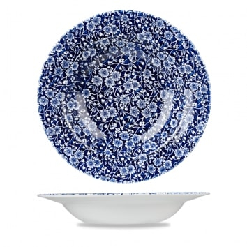 CHURCHILL SUPER VITRIFIED VINTAGE PRINTS WILLOW VICTORIAN CALICO RIMMED BOWL 17.6OZ