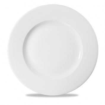 CHURCHILL SUPER VITRIFIED WHITE PROFILE WIDE RIM PLATE 10.7Inch