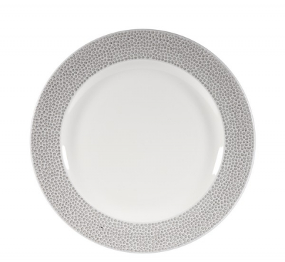 CHURCHILL SUPER VITRIFIED ISLA SHALE GREY FOOTED PLATE 10.9Inch