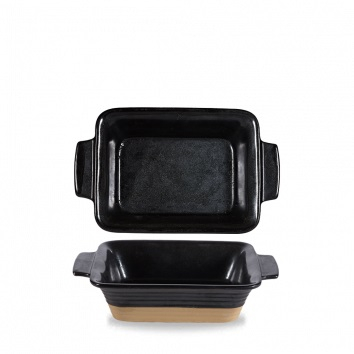 CHURCHILL ART DE CUISINE IGNEOUS BLACK RECTANGULAR DISH 17OZ