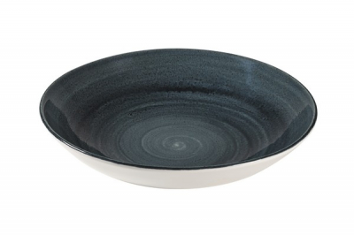 CHURCHILL SUPER VITRIFIED STONECAST PATINA RUSTIC TEAL COUPE BOWL 40OZ