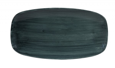 CHURCHILL SUPER VITRIFIED STONECAST PATINA RUSTIC TEAL OBLONG PLATE 14X7.4Inch