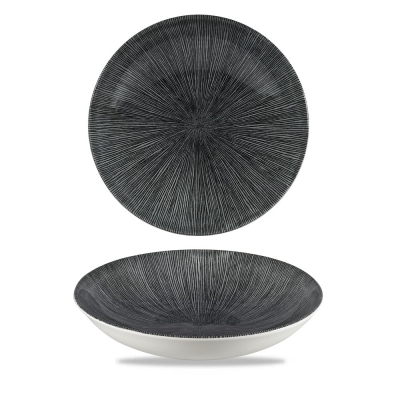 CHURCHILL SUPER VITRIFIED STUDIO PRINTS AGANO BLACK COUPE BOWL 40OZ